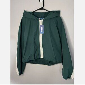 Prince Pickleball Jacket Windbreaker Hooded Cropped Women’s Size XL Green